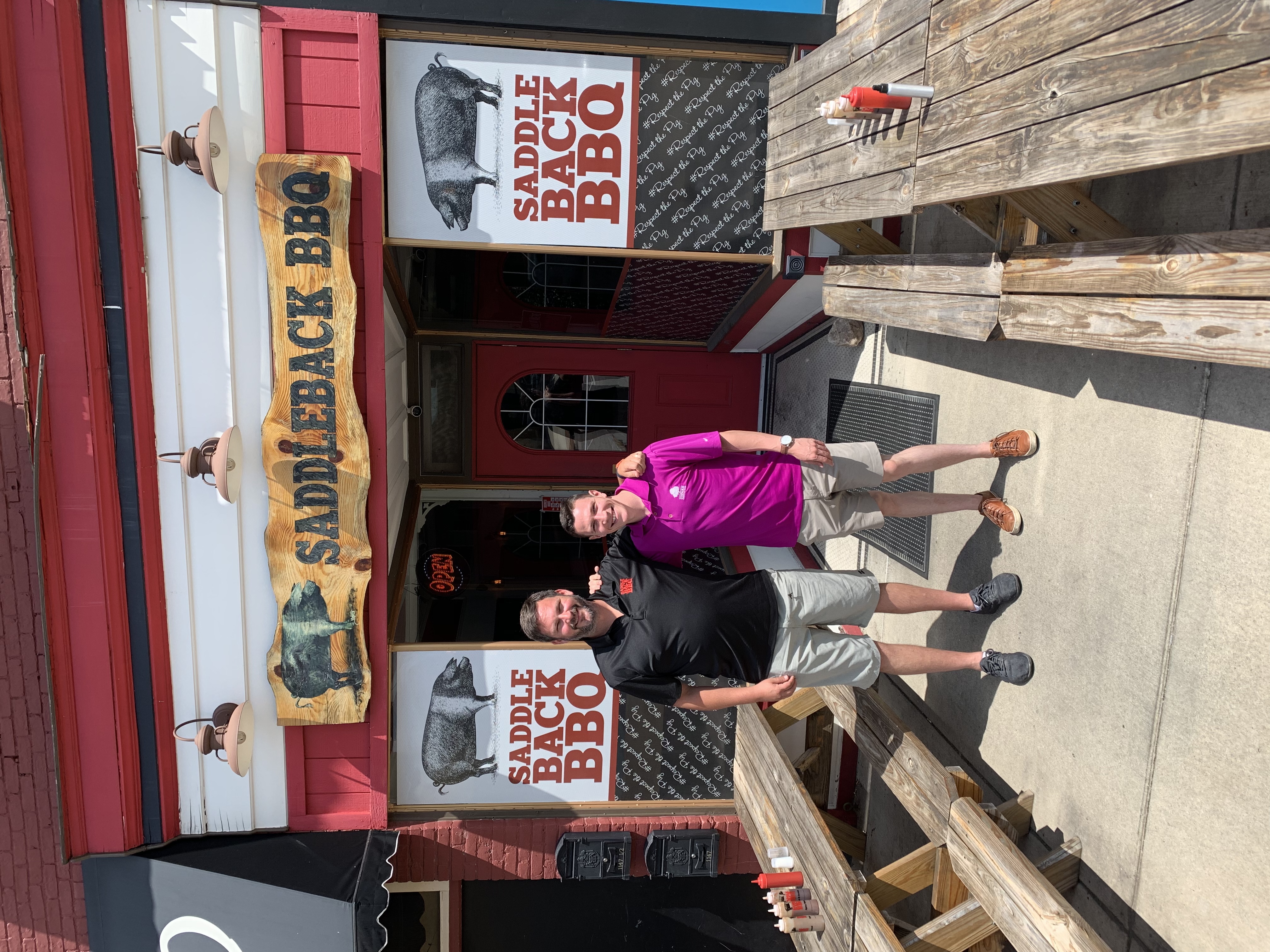 Travis Stoliker with David Perell at Saddleback BBQ